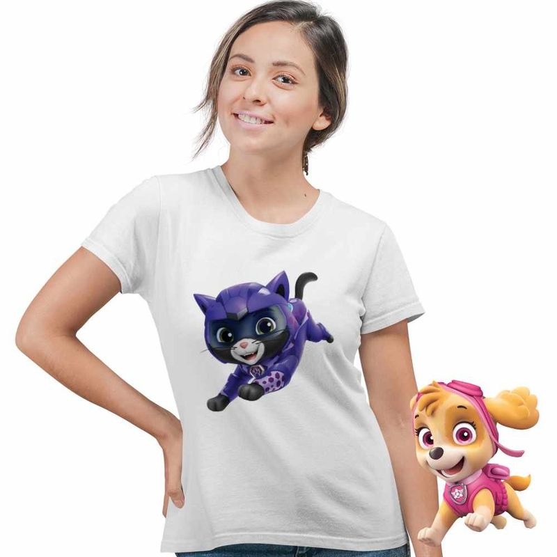 Fashion, accesorii si bijuterii - Femei - Imbracaminte femei - Tricouri si topuri femei - Tricou Femei Paw Patrol Cat Pack Shade Patrula Catelusilor, alb, marime L - Infinity.ro