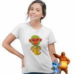 Fashion, accesorii si bijuterii - Femei - Imbracaminte femei - Tricouri si topuri femei - Tricou Femei Cimpanzini Bananini Brainrot, alb, marime L - Infinity.ro