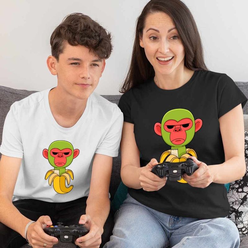 Fashion, accesorii si bijuterii - Femei - Imbracaminte femei - Tricouri si topuri femei - Tricou Femei Cimpanzini Bananini Brainrot, alb, marime L - Infinity.ro