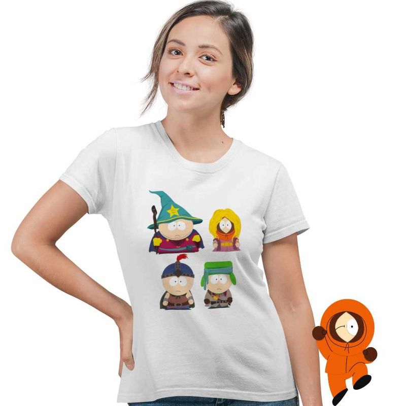 Fashion, accesorii si bijuterii - Femei - Imbracaminte femei - Tricouri si topuri femei - Tricou Femei South Park Fighters of the Zaron, alb, marime L - Infinity.ro