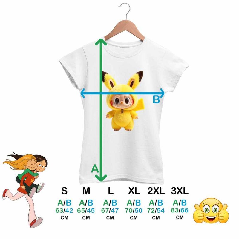 Fashion, accesorii si bijuterii - Femei - Imbracaminte femei - Tricouri si topuri femei - Tricou Femei Labubu Pikachu Pokemon, alb, marime L - Infinity.ro