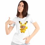 Fashion, accesorii si bijuterii - Femei - Imbracaminte femei - Tricouri si topuri femei - Tricou Femei Labubu Pikachu Pokemon, alb, marime L - Infinity.ro