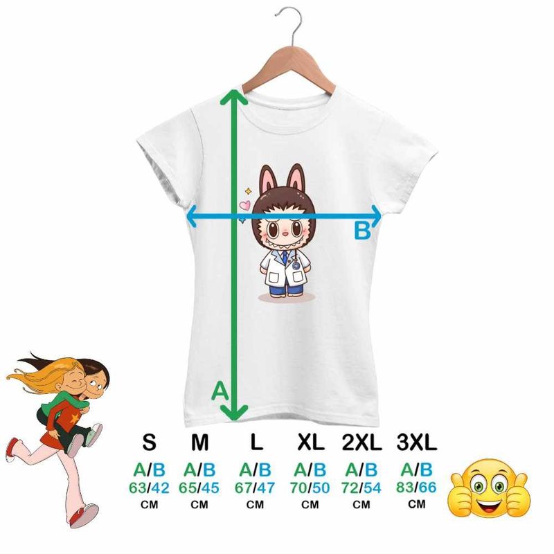 Fashion, accesorii si bijuterii - Femei - Imbracaminte femei - Tricouri si topuri femei - Tricou Femei Labubu Doctor Medic, alb, marime XL - Infinity.ro