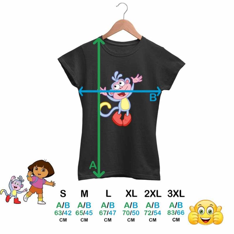 Fashion, accesorii si bijuterii - Femei - Imbracaminte femei - Tricouri si topuri femei - Tricou Femei Dora Exploratoarea Boots Maimuta, negru, marime 3XL - Infinity.ro