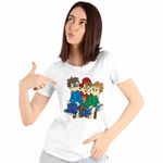 Fashion, accesorii si bijuterii - Femei - Imbracaminte femei - Tricouri si topuri femei - Tricou Femei Alvin Elevi Scoala Alvinnn Veveritele, alb, marime XL - Infinity.ro