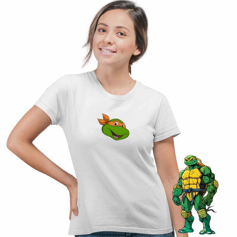 Fashion, accesorii si bijuterii - Femei - Imbracaminte femei - Tricouri si topuri femei - Tricou Femei Testoasele Ninja Arte Martiale, alb, marime S - Infinity.ro