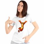 Fashion, accesorii si bijuterii - Femei - Imbracaminte femei - Tricouri si topuri femei - Tricou Femei Tigrul Tigger Ursuletul Winnie the Pooh Puh, alb, marime XL - Infinity.ro