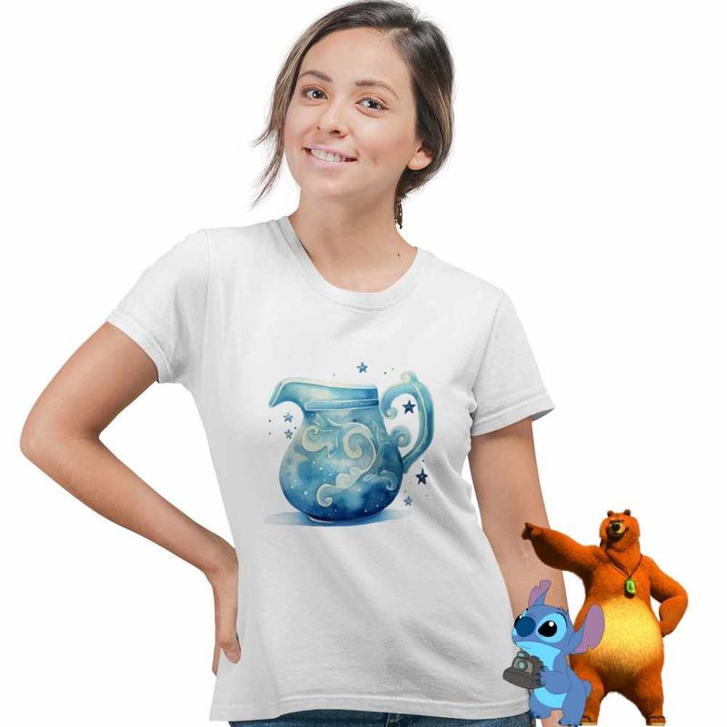 Fashion, accesorii si bijuterii - Femei - Imbracaminte femei - Tricouri si topuri femei - Tricou Femei Varsator Baby Zodiac Horoscop Aquarius Astrologie, alb, marime 3XL - Infinity.ro