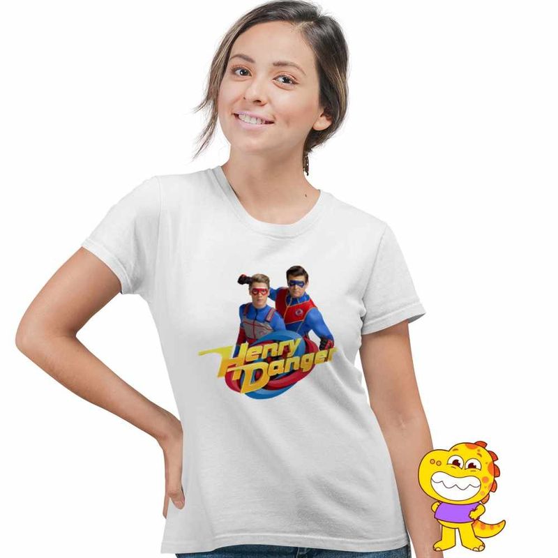 Fashion, accesorii si bijuterii - Femei - Imbracaminte femei - Tricouri si topuri femei - Tricou Femei Henry Danger Super Puteri, alb, marime L - Infinity.ro