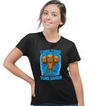 Fashion, accesorii si bijuterii - Femei - Imbracaminte femei - Tricouri si topuri femei - Tricou Femei Tung Tung Tung Sahur Brainrot Meme, negru, marime L - Infinity.ro