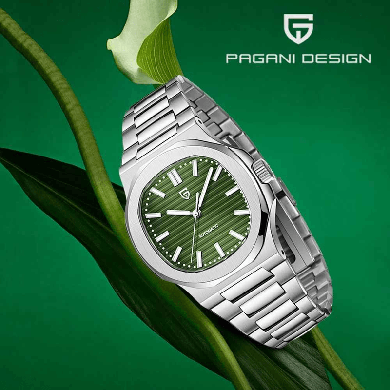 Fashion, accesorii si bijuterii - Barbati - Bijuterii barbati - Ceasuri barbati - Ceas Automatic PAGANI DESIGN PD-1728 Green, Seagull ST16, Safir AR, 100M, 40mm - Infinity.ro