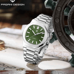 Fashion, accesorii si bijuterii - Barbati - Bijuterii barbati - Ceasuri barbati - Ceas Automatic PAGANI DESIGN PD-1728 Green, Seagull ST16, Safir AR, 100M, 40mm - Infinity.ro