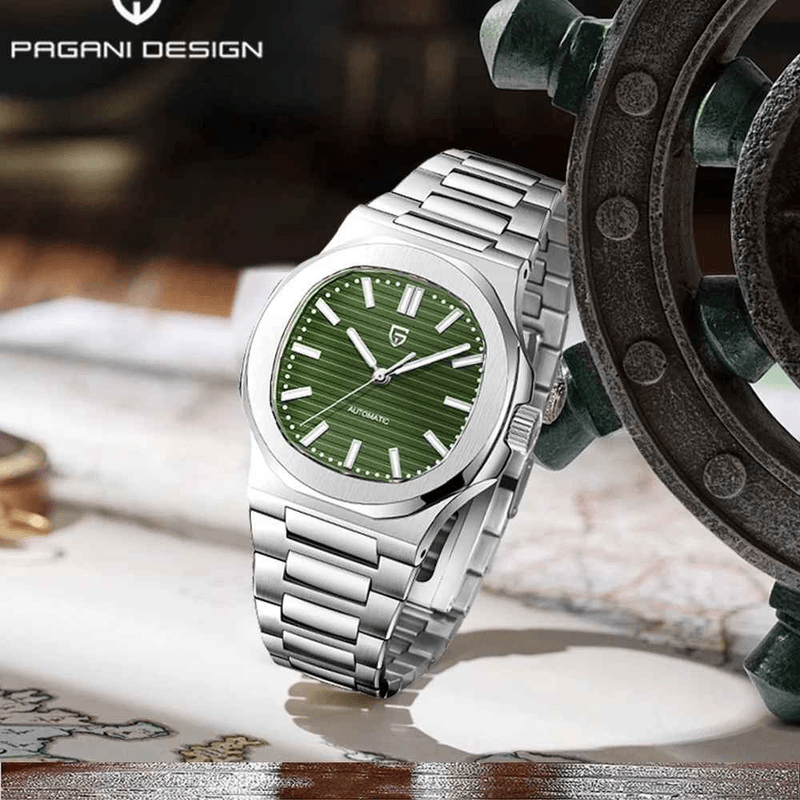 Fashion, accesorii si bijuterii - Barbati - Bijuterii barbati - Ceasuri barbati - Ceas Automatic PAGANI DESIGN PD-1728 Green, Seagull ST16, Safir AR, 100M, 40mm - Infinity.ro