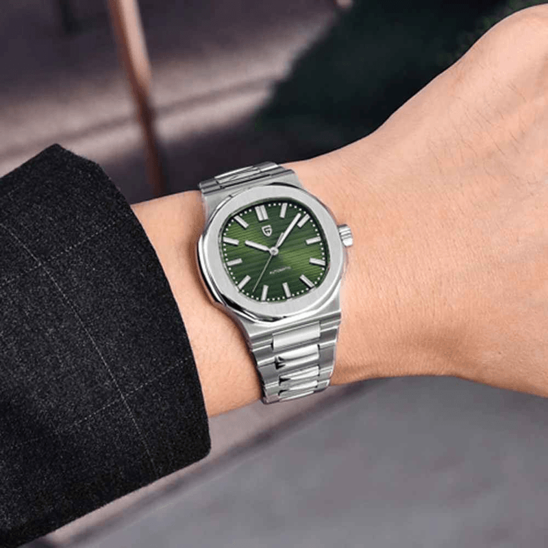 Fashion, accesorii si bijuterii - Barbati - Bijuterii barbati - Ceasuri barbati - Ceas Automatic PAGANI DESIGN PD-1728 Green, Seagull ST16, Safir AR, 100M, 40mm - Infinity.ro