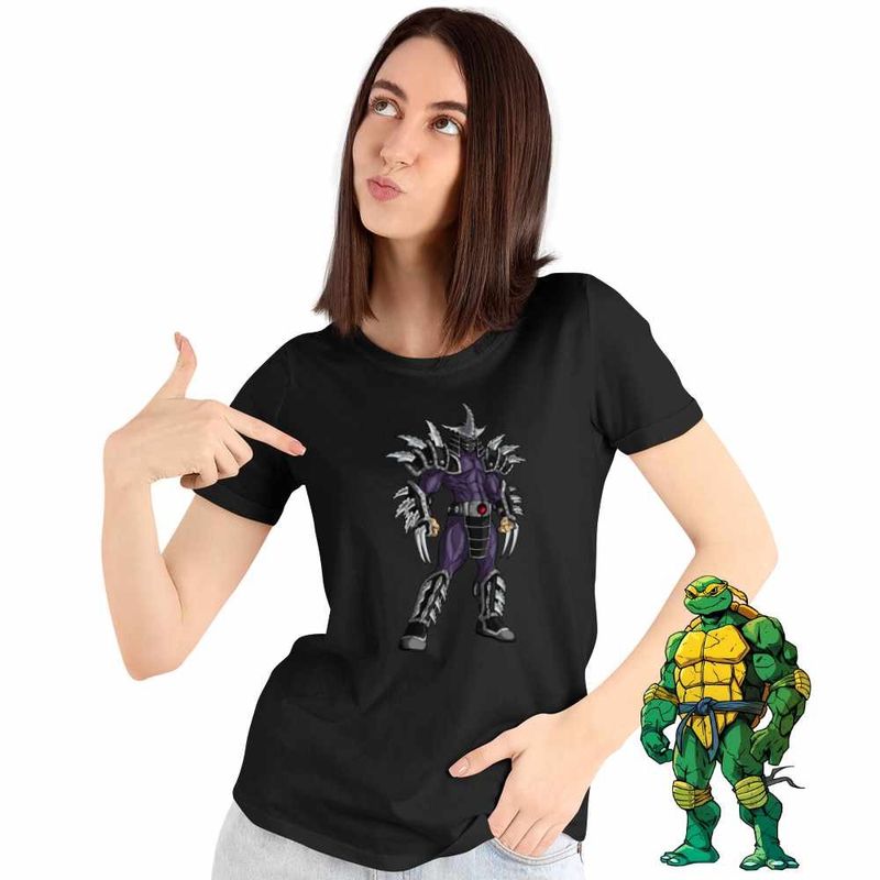 Fashion, accesorii si bijuterii - Femei - Imbracaminte femei - Tricouri si topuri femei - Tricou Femei Testoasele Ninja Shredder Armura, negru, marime XL - Infinity.ro