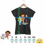Fashion, accesorii si bijuterii - Femei - Imbracaminte femei - Tricouri si topuri femei - Tricou Femei Dora Exploratoarea Strumfita Road Runner Coiotul Baby Bebelusi Buba, negru, marime L - Infinity.ro