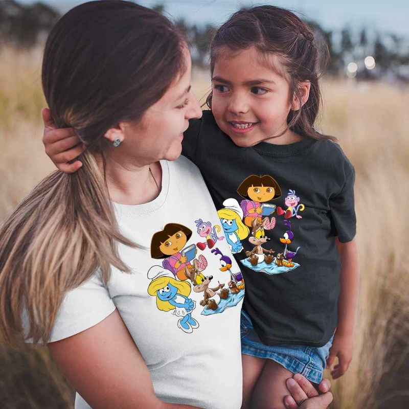 Fashion, accesorii si bijuterii - Femei - Imbracaminte femei - Tricouri si topuri femei - Tricou Femei Dora Exploratoarea Strumfita Road Runner Coiotul Baby Bebelusi Buba, negru, marime L - Infinity.ro