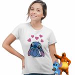 Fashion, accesorii si bijuterii - Femei - Imbracaminte femei - Tricouri si topuri femei - Tricou Femei Stich I Love You Valentines Day Dragobete, alb, marime L - Infinity.ro