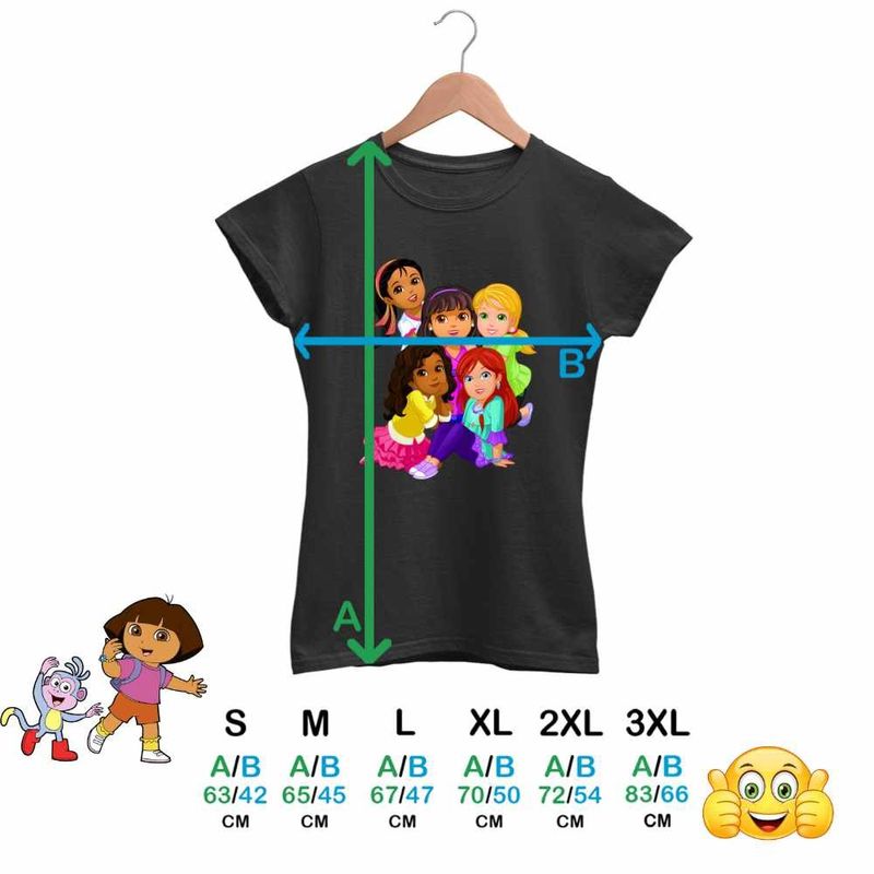 Fashion, accesorii si bijuterii - Femei - Imbracaminte femei - Tricouri si topuri femei - Tricou Femei Dora Exploratoarea Prietenie, negru, marime 3XL - Infinity.ro