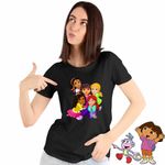 Fashion, accesorii si bijuterii - Femei - Imbracaminte femei - Tricouri si topuri femei - Tricou Femei Dora Exploratoarea Prietenie, negru, marime 3XL - Infinity.ro