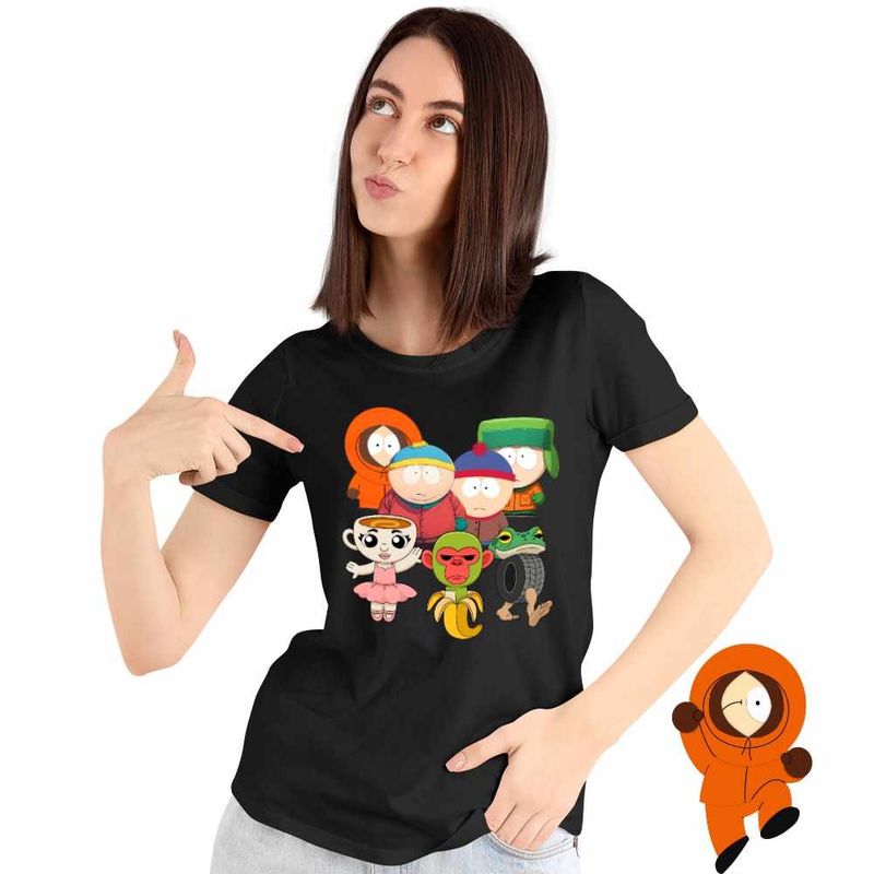 Fashion, accesorii si bijuterii - Femei - Imbracaminte femei - Tricouri si topuri femei - Tricou Femei South Park Brainrot Capucina Bananini Ambalabu Italian, negru, marime L - Infinity.ro