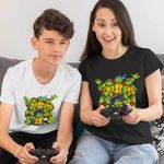 Fashion, accesorii si bijuterii - Femei - Imbracaminte femei - Tricouri si topuri femei - Tricou Femei Testoasele Ninja Aventuri Japonia, alb, marime L - Infinity.ro