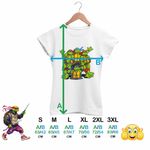 Fashion, accesorii si bijuterii - Femei - Imbracaminte femei - Tricouri si topuri femei - Tricou Femei Testoasele Ninja Aventuri Japonia, alb, marime L - Infinity.ro