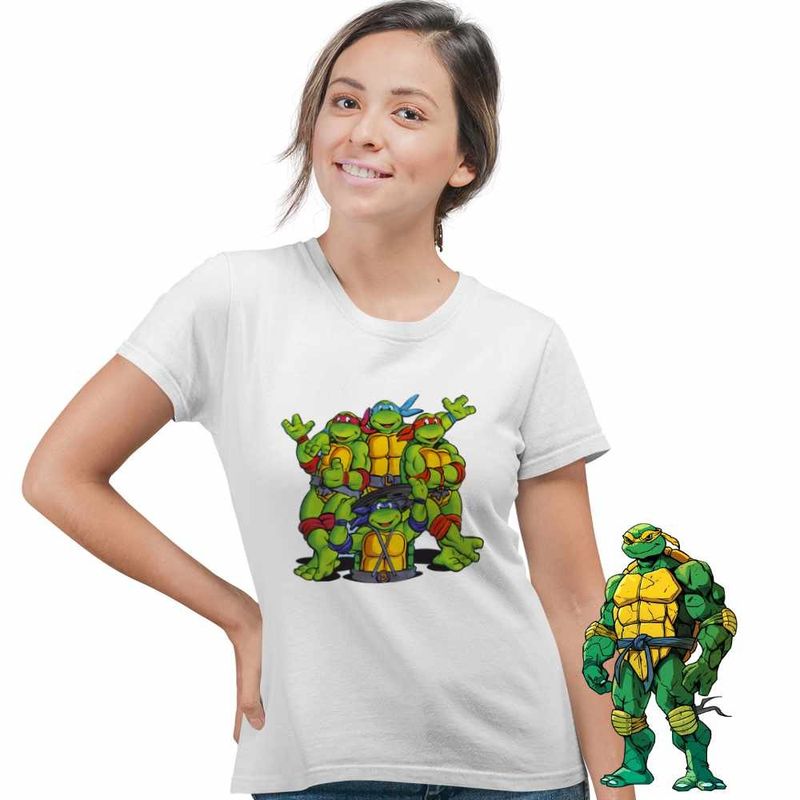 Fashion, accesorii si bijuterii - Femei - Imbracaminte femei - Tricouri si topuri femei - Tricou Femei Testoasele Ninja Aventuri Japonia, alb, marime L - Infinity.ro