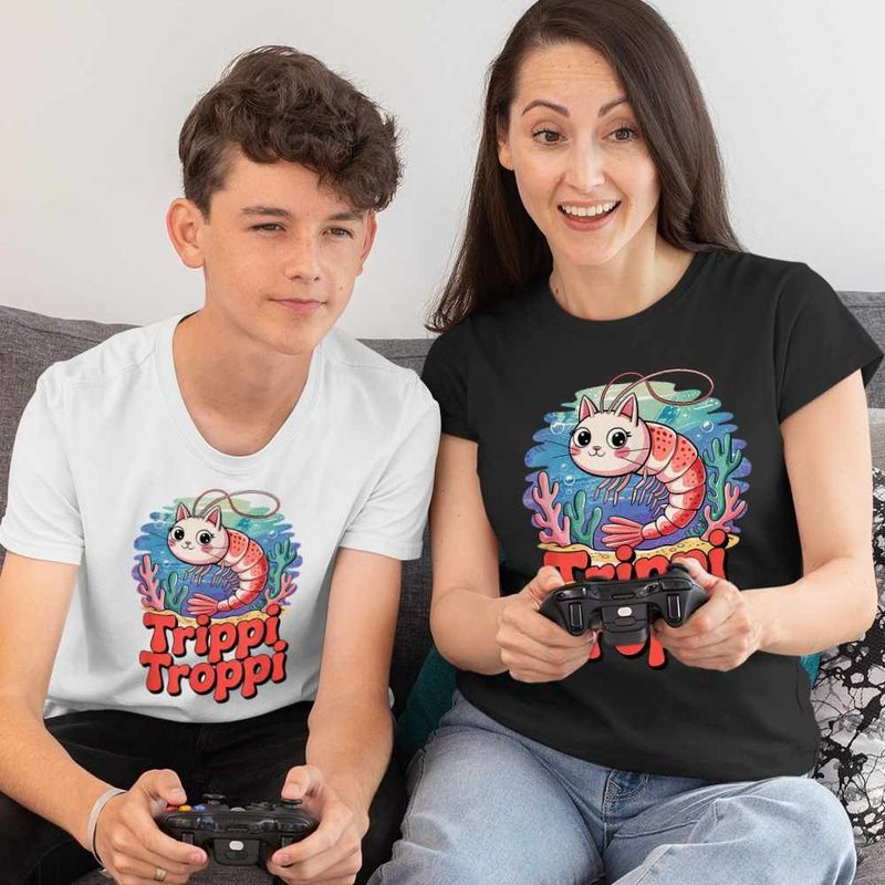 Fashion, accesorii si bijuterii - Femei - Imbracaminte femei - Tricouri si topuri femei - Tricou Femei Meme Trippi Troppi Brainrot, alb, marime 2XL - Infinity.ro