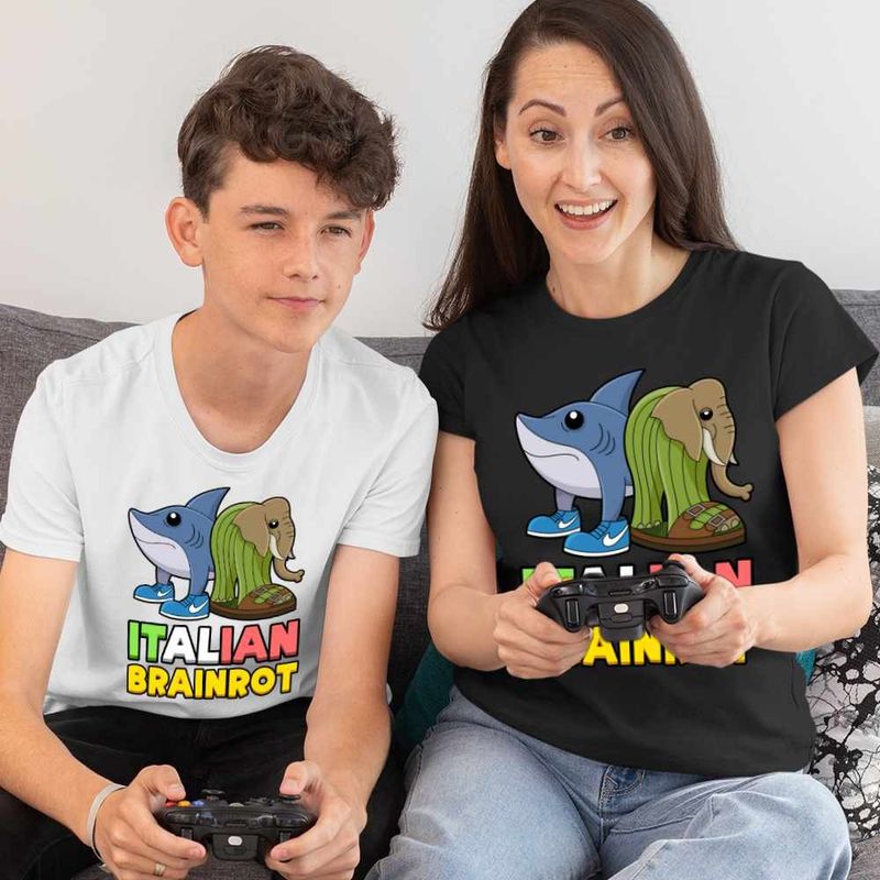 Fashion, accesorii si bijuterii - Femei - Imbracaminte femei - Tricouri si topuri femei - Tricou Femei Italian Tralelero Lirilira Brainrot Brain Rot, alb, marime L - Infinity.ro
