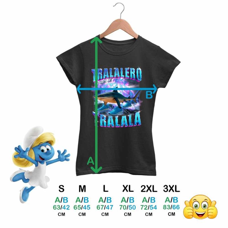 Fashion, accesorii si bijuterii - Femei - Imbracaminte femei - Tricouri si topuri femei - Tricou Femei Shark Tralalero Tralala Brainrot Meme, negru, marime L - Infinity.ro