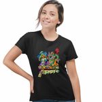 Fashion, accesorii si bijuterii - Femei - Imbracaminte femei - Tricouri si topuri femei - Tricou Femei Testoasele Ninja Chibi Bebelusi Mutant, negru, marime XL - Infinity.ro