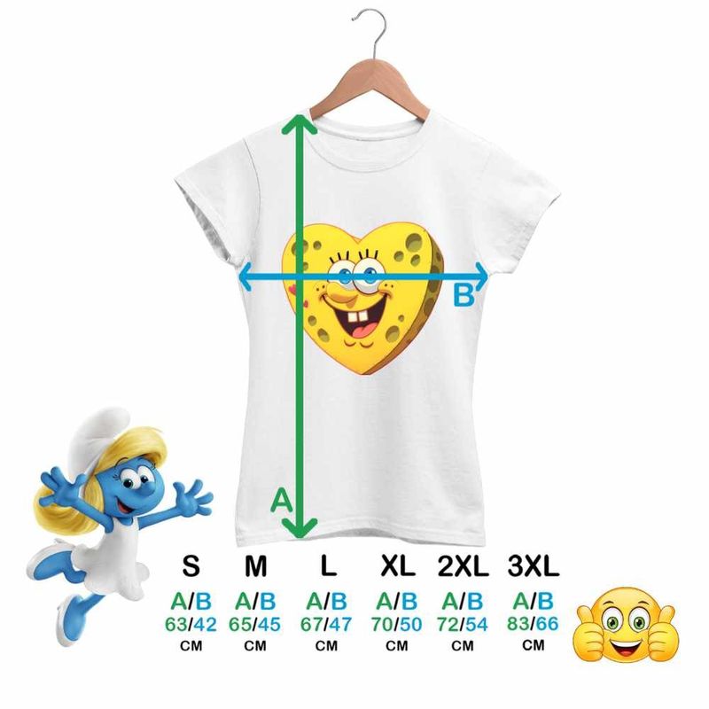 Fashion, accesorii si bijuterii - Femei - Imbracaminte femei - Tricouri si topuri femei - Tricou Femei Sponge Bob Inima SpongeBoo Pantaloni Patrati, alb, marime L - Infinity.ro