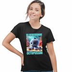 Fashion, accesorii si bijuterii - Femei - Imbracaminte femei - Tricouri si topuri femei - Tricou Femei Blueberrinni Octopussini Italian Meme Brainrot Brain Rot, negru, marime M - Infinity.ro