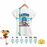 Fashion, accesorii si bijuterii - Femei - Imbracaminte femei - Tricouri si topuri femei - Tricou Femei Labubu Captain America, alb, marime XL - Infinity.ro