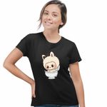 Fashion, accesorii si bijuterii - Femei - Imbracaminte femei - Tricouri si topuri femei - Tricou Femei Labubu Skibidi Toilet, negru, marime S - Infinity.ro