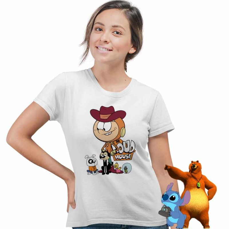 Fashion, accesorii si bijuterii - Femei - Imbracaminte femei - Tricouri si topuri femei - Tricou Femei Casa Loud Lincoln Cowboy Western, alb, marime 3XL - Infinity.ro