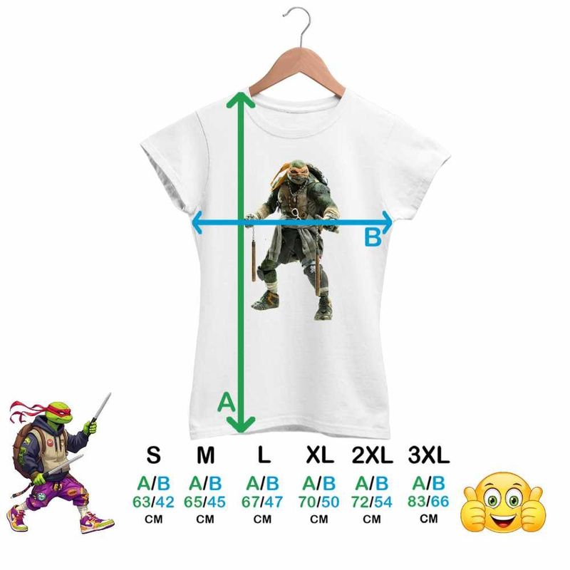 Fashion, accesorii si bijuterii - Femei - Imbracaminte femei - Tricouri si topuri femei - Tricou Femei Testoasele Ninja Michelangelo Ninjutsu Mutant, alb, marime L - Infinity.ro
