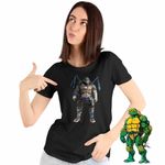Fashion, accesorii si bijuterii - Femei - Imbracaminte femei - Tricouri si topuri femei - Tricou Femei Testoasele Ninja Leonardo Ninjutsu Mutant, negru, marime L - Infinity.ro