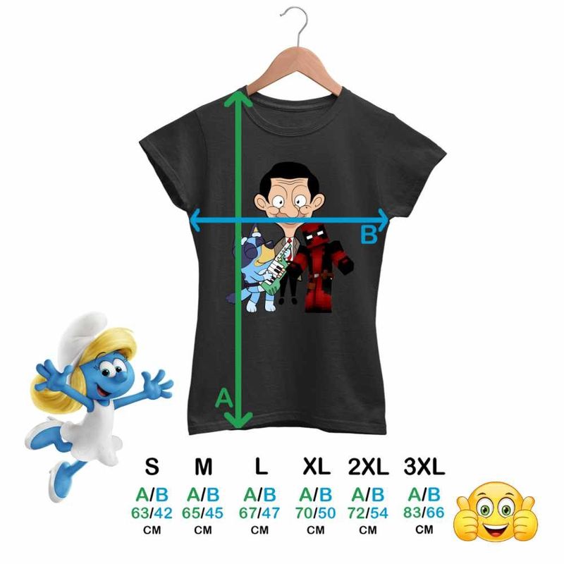 Fashion, accesorii si bijuterii - Femei - Imbracaminte femei - Tricouri si topuri femei - Tricou Femei Mr Bean Bluey Tiktok, negru, marime S - Infinity.ro