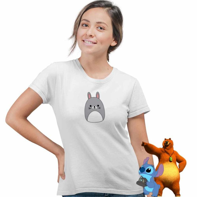 Fashion, accesorii si bijuterii - Femei - Imbracaminte femei - Tricouri si topuri femei - Tricou Femei Squishmallow Iepure, alb, marime 2XL - Infinity.ro