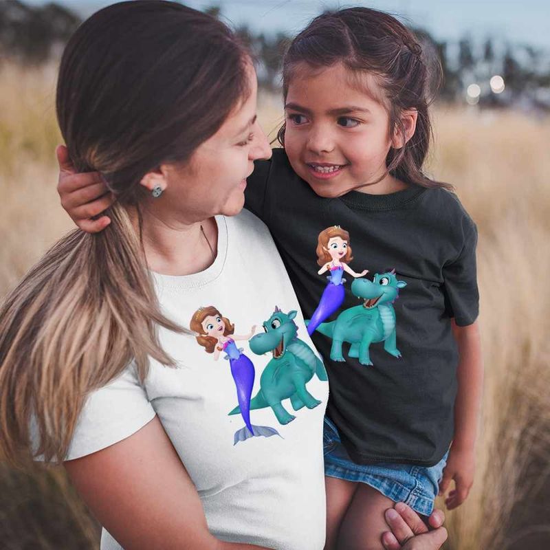 Fashion, accesorii si bijuterii - Femei - Imbracaminte femei - Tricouri si topuri femei - Tricou Femei Sofia Intai Dragon, Sofia the First, negru, marime L - Infinity.ro
