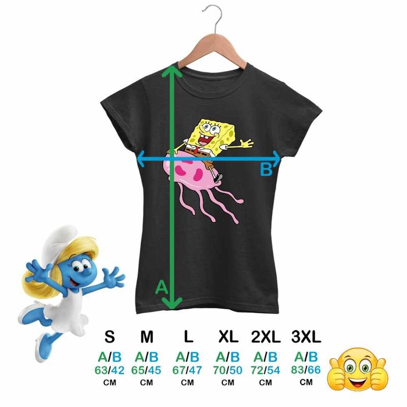 Fashion, accesorii si bijuterii - Femei - Imbracaminte femei - Tricouri si topuri femei - Tricou Femei Spongebob Pantaloni Patrati Calare Meduza, negru, marime 3XL - Infinity.ro