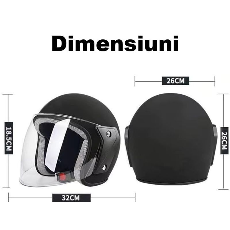Auto si Moto - Moto - Echipamente protectie moto - Casti moto - Casca moto/scuter unisex, cu vizor, marime universala 55-60cm, neagra - Infinity.ro