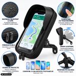 Auto si Moto - Moto - Accesorii moto si consumabile - Suport de telefon, rezistent la apa, pentru Bicicleta/Motocicleta/Scuter/Trotineta, FIXATO, Prindere pe Oglinda, Negru - Infinity.ro