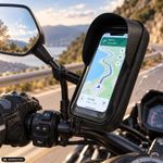 Auto si Moto - Moto - Accesorii moto si consumabile - Suport de telefon, rezistent la apa, pentru Bicicleta/Motocicleta/Scuter/Trotineta, FIXATO, Prindere pe Oglinda, Negru - Infinity.ro