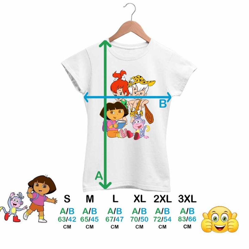 Fashion, accesorii si bijuterii - Femei - Imbracaminte femei - Tricouri si topuri femei - Tricou Femei Dora the Explorer Familia Flintstone Bam Bam Bebelusi, alb, marime S - Infinity.ro