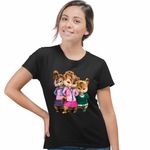 Fashion, accesorii si bijuterii - Femei - Imbracaminte femei - Tricouri si topuri femei - Tricou Femei Alvin Fetele Veveritele Brittany Jeanette Eleanor, negru, marime 3XL - Infinity.ro