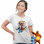 Fashion, accesorii si bijuterii - Femei - Imbracaminte femei - Tricouri si topuri femei - Tricou Femei Stitch Balerina Cappucina Tiktok, alb, marime M - Infinity.ro