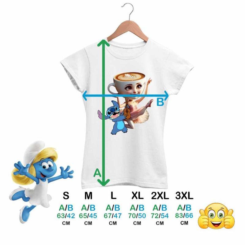 Fashion, accesorii si bijuterii - Femei - Imbracaminte femei - Tricouri si topuri femei - Tricou Femei Stitch Balerina Cappucina Tiktok, alb, marime M - Infinity.ro